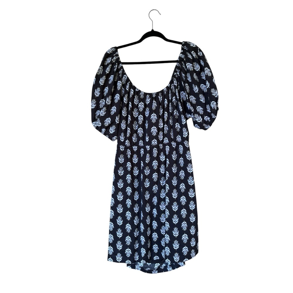 Old‎ Navy Black Floral Puff Sleeve Open Back with Tie  Mini Dress XL